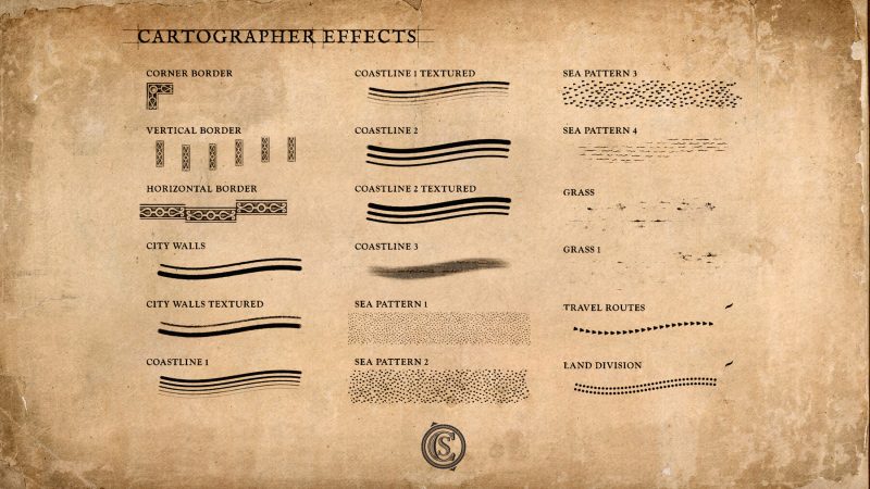 F022-Cartographer Studio Procreate 地图制作终极工具包-爱画画的卷心菜