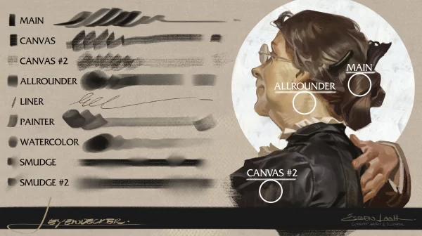 图片[3]-F024-LEYENDECKER + BASIC 大师级笔刷套装-爱画画的卷心菜