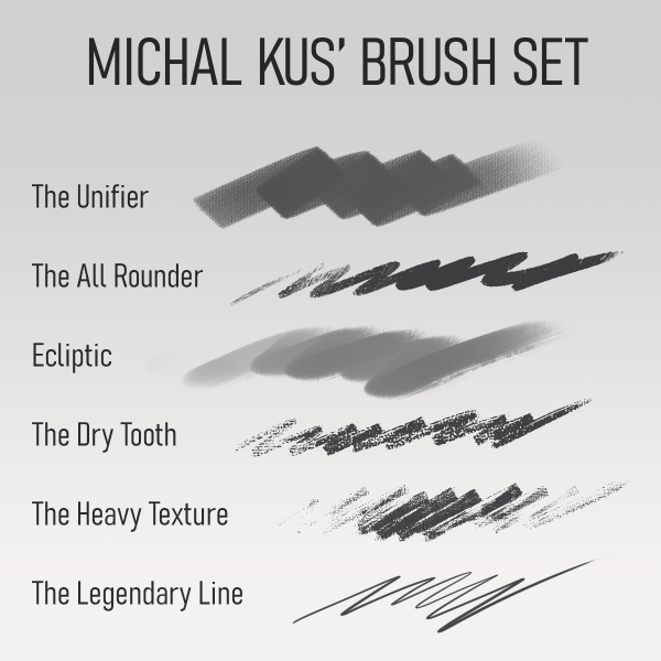 图片[3]-F023-Michal Kus 大师级笔刷套装-爱画画的卷心菜