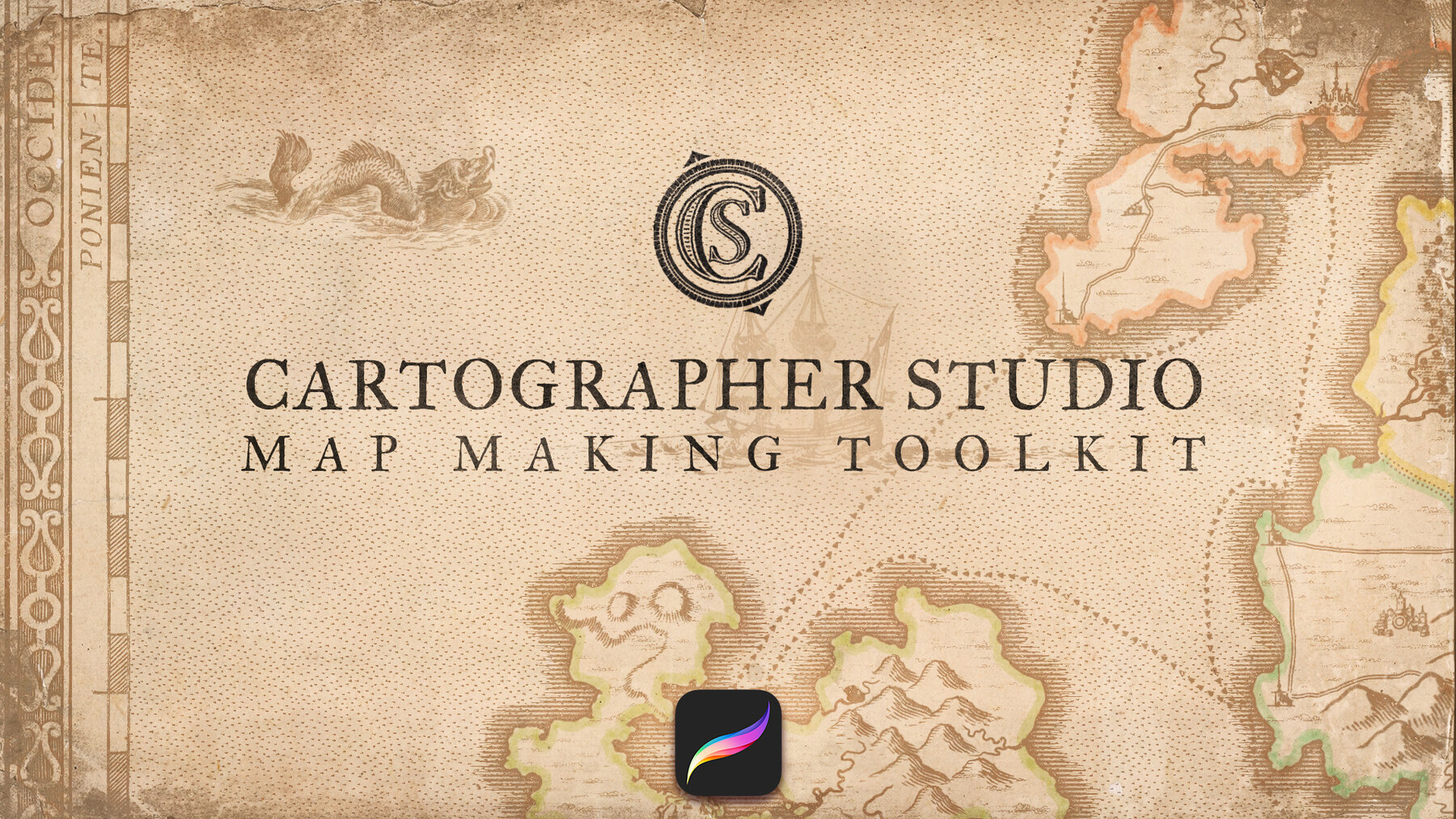 F022-Cartographer Studio Procreate 地图制作终极工具包