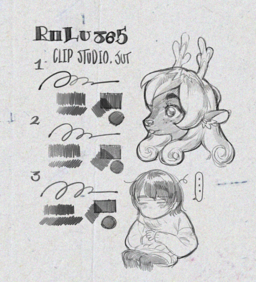 F012-Riilu865 数字绘画笔刷套装（CLIP STUDIO PAINT专用）-爱画画的卷心菜