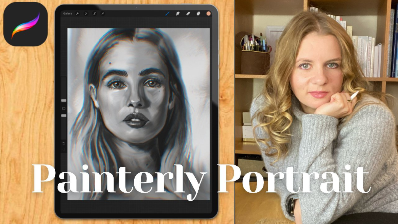 【ai精翻】数字油画：在 Procreate 中创作富有表现力的绘画肖像-爱画画的卷心菜