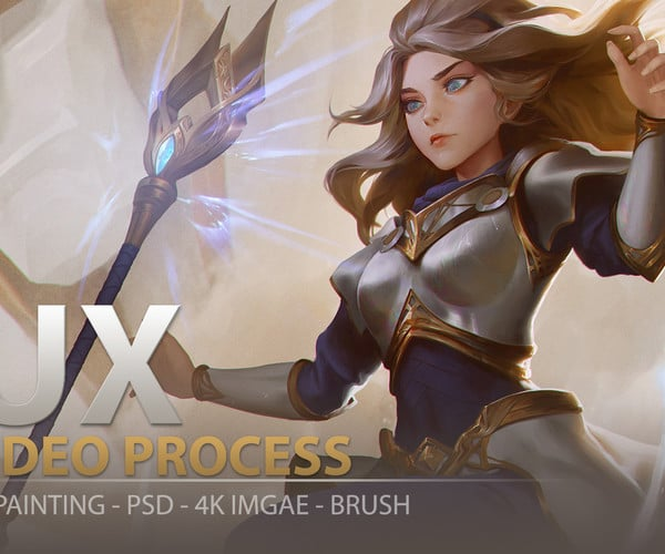F0144-LUX：18 小时完整实时绘画 - 4K 图像 - PSD - 画笔-爱画画的卷心菜