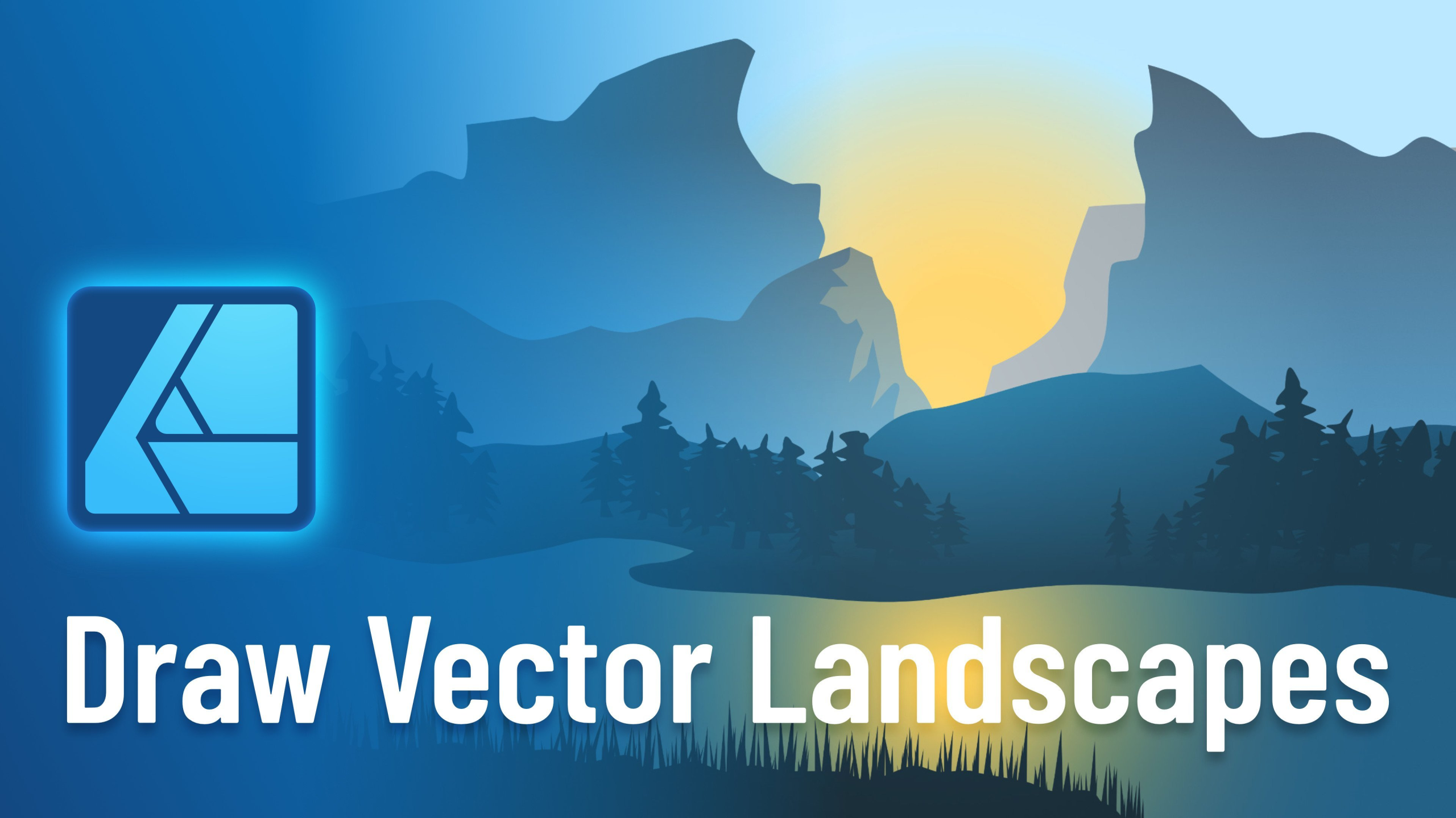F0182-如何在 Affinity Designer 中绘制简单的风景矢量艺术插图（适合初学者）