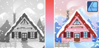 F0182-在 Affinity Designer 中绘制矢量房屋：使用渐变进行插图绘制