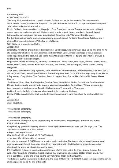 T1110-侏罗纪公园 官方剧本集 | Jurassic Park - The Official Script Book-爱画画的卷心菜