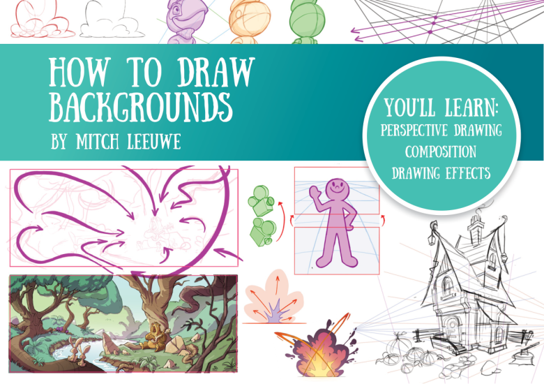 T1154-背景绘制教程 | How to Draw Backgrounds-爱画画的卷心菜