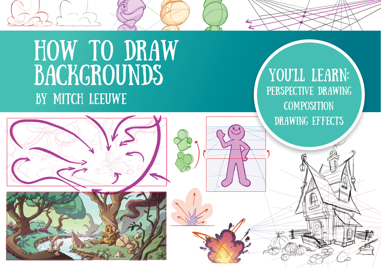 图片[1]-T1154-背景绘制教程 | How to Draw Backgrounds-爱画画的卷心菜