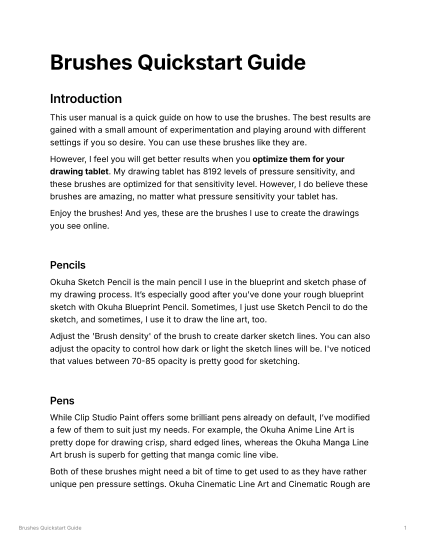 T1253-画笔快速入门指南 | Brushes Quickstart Guide-爱画画的卷心菜