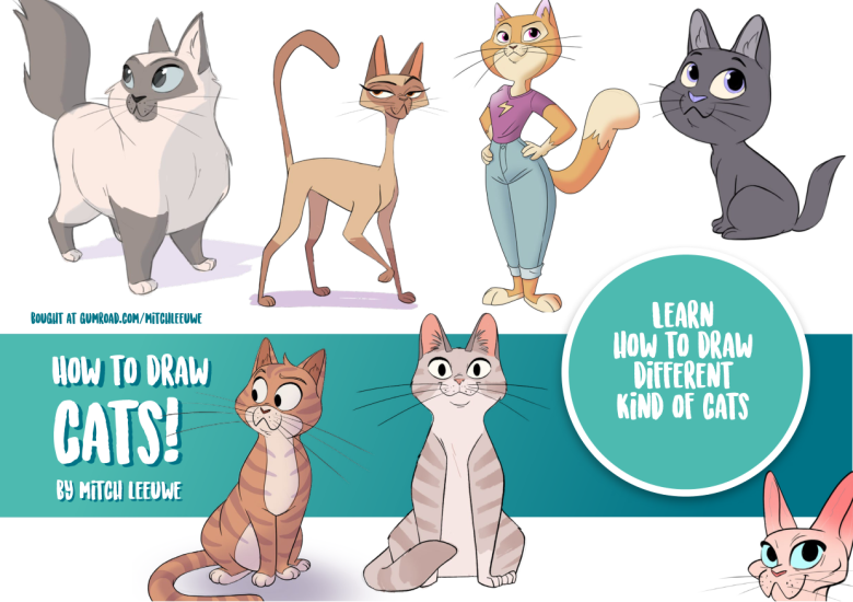 T1277-如何画猫 | How to Draw Cats-爱画画的卷心菜