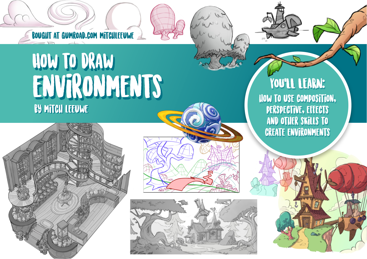 图片[1]-T1316-环境绘制教程 | How to Draw Environments-爱画画的卷心菜