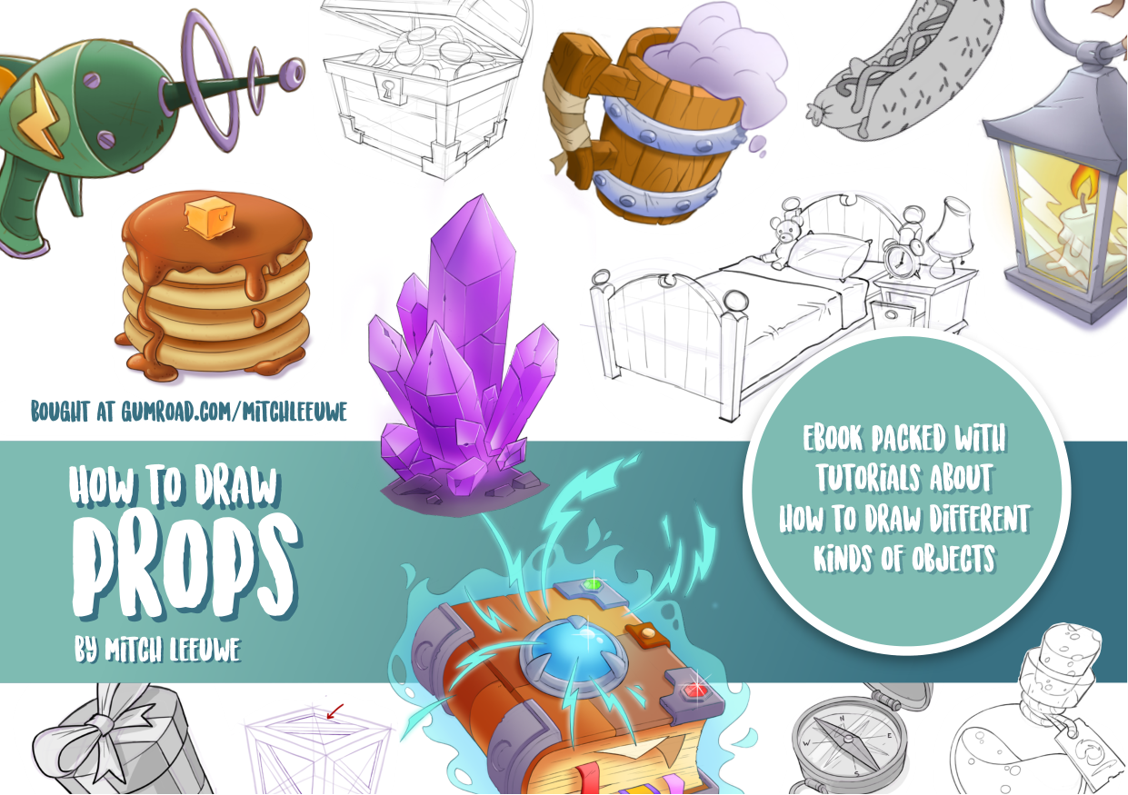 图片[1]-T1349-道具绘制教程 | How to Draw props-爱画画的卷心菜