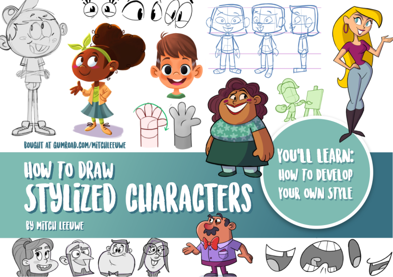T1420-如何绘制风格化角色 | How to Draw Stylized Chatacters-爱画画的卷心菜