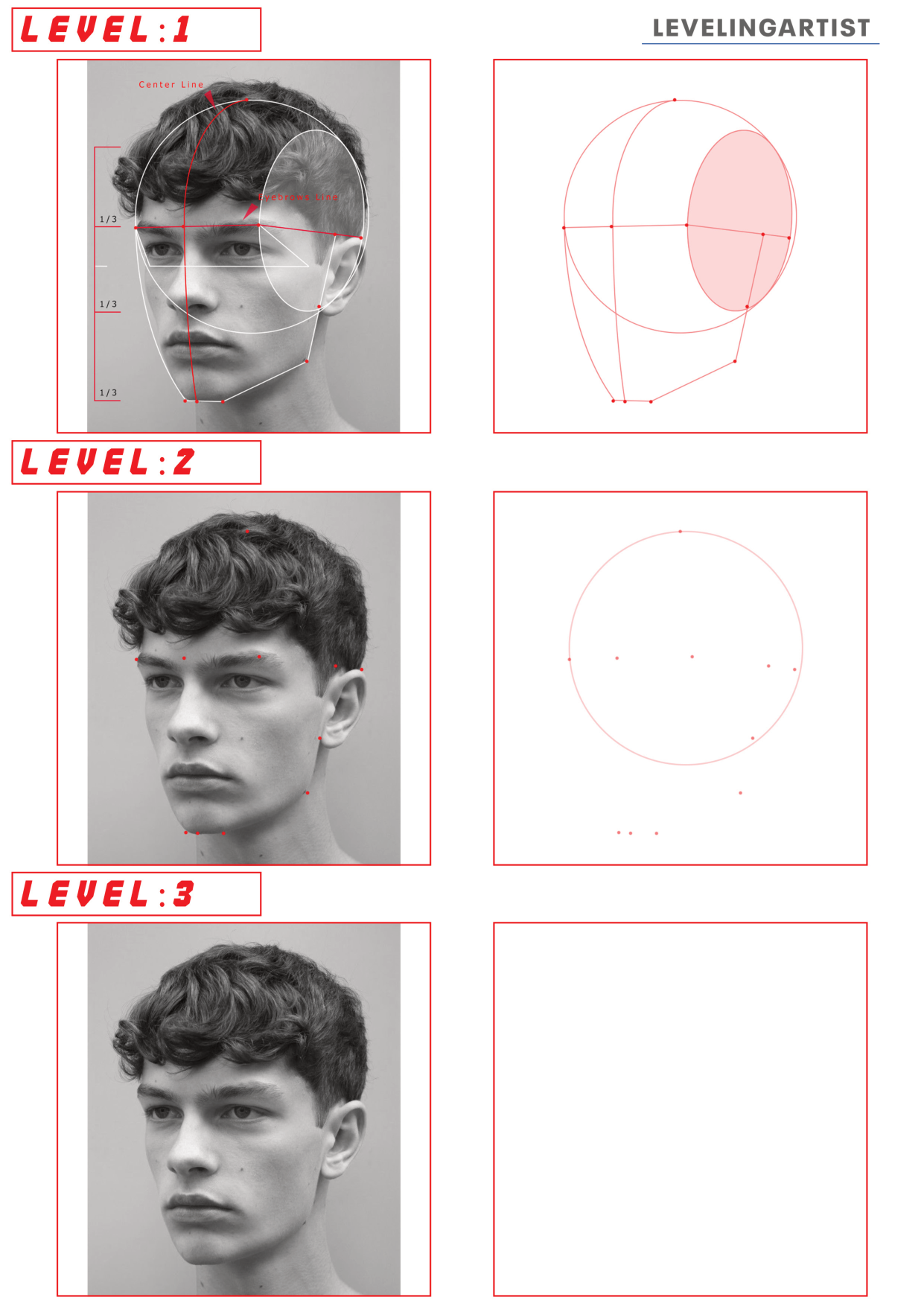 图片[3]-T113-肖像练习表——提升艺术家 | Portrait PracticeSheet- Leveling Artist-爱画画的卷心菜