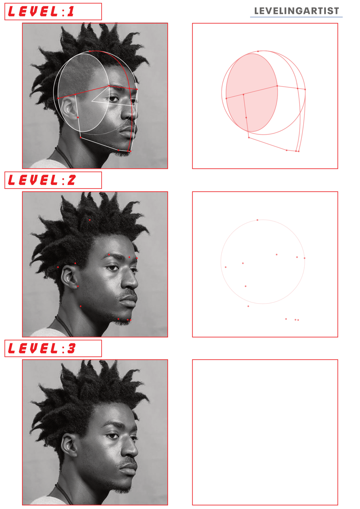 图片[4]-T113-肖像练习表——提升艺术家 | Portrait PracticeSheet- Leveling Artist-爱画画的卷心菜