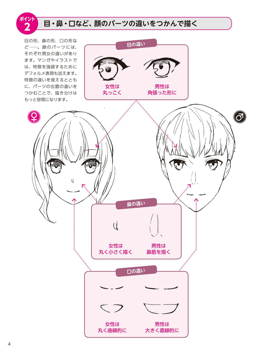 图片[5]-T1139-男女面部绘制区分 角度别・年龄别・表情别角色素描 | 男女の顔の描き分け 角度別・年齢別・表情別のキャラデッサン-爱画画的卷心菜
