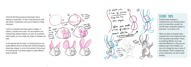 图片[5]-T1285-动物角色绘画教程 | How to draw Animal Characters-爱画画的卷心菜