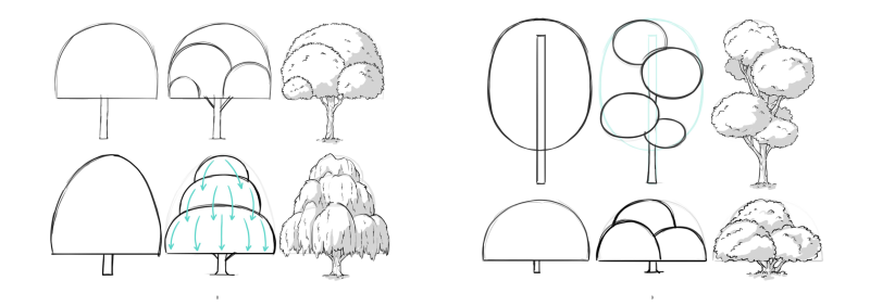 图片[5]-T1334-如何画树 | How to Draw Trees-爱画画的卷心菜