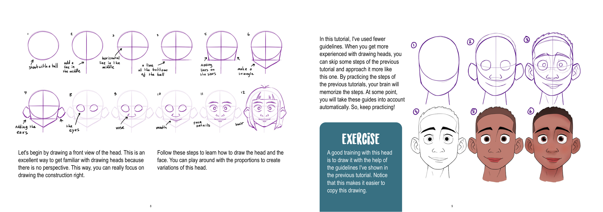图片[5]-T1363-如何绘制头部 | How to Draw Heads-爱画画的卷心菜