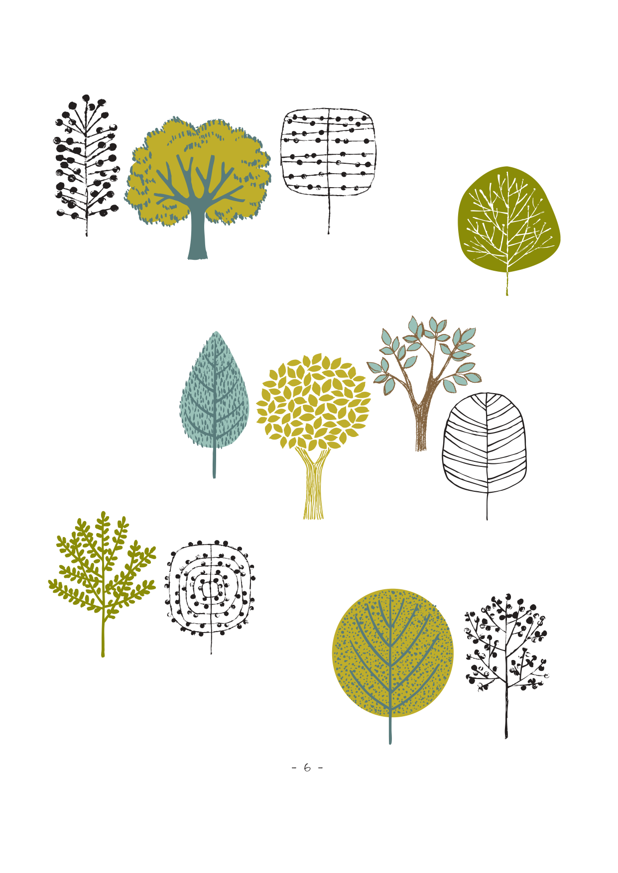 图片[6]-T11-画树的20种方法 | 20 ways to draw a tree-爱画画的卷心菜