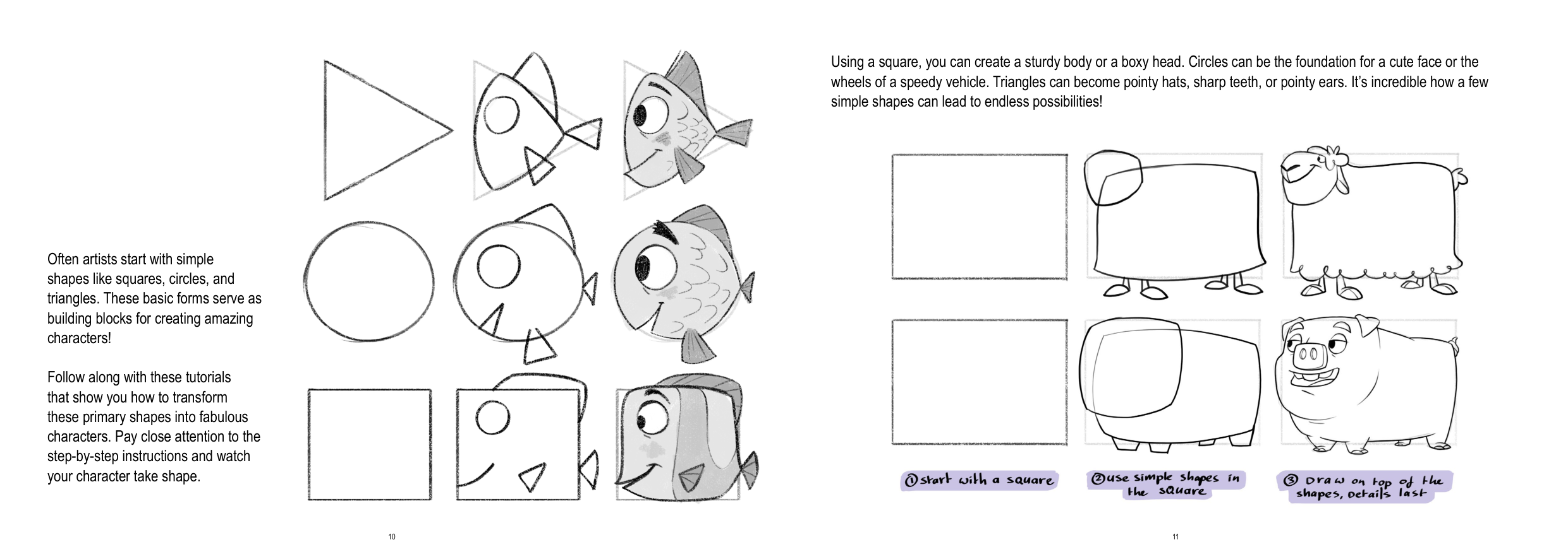 图片[6]-T1189-儿童角色绘画教程 | How to Draw Character for Kids-爱画画的卷心菜