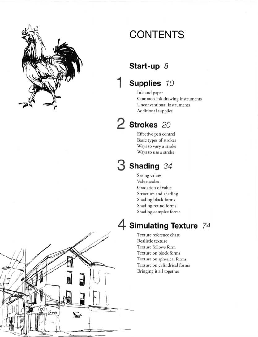图片[7]-T1155-Alphonso Dunn钢笔与墨水绘画简明指南 | Alphonso Dunn Pen and Ink Drawing A Simple Guide 2015, Three M-爱画画的卷心菜