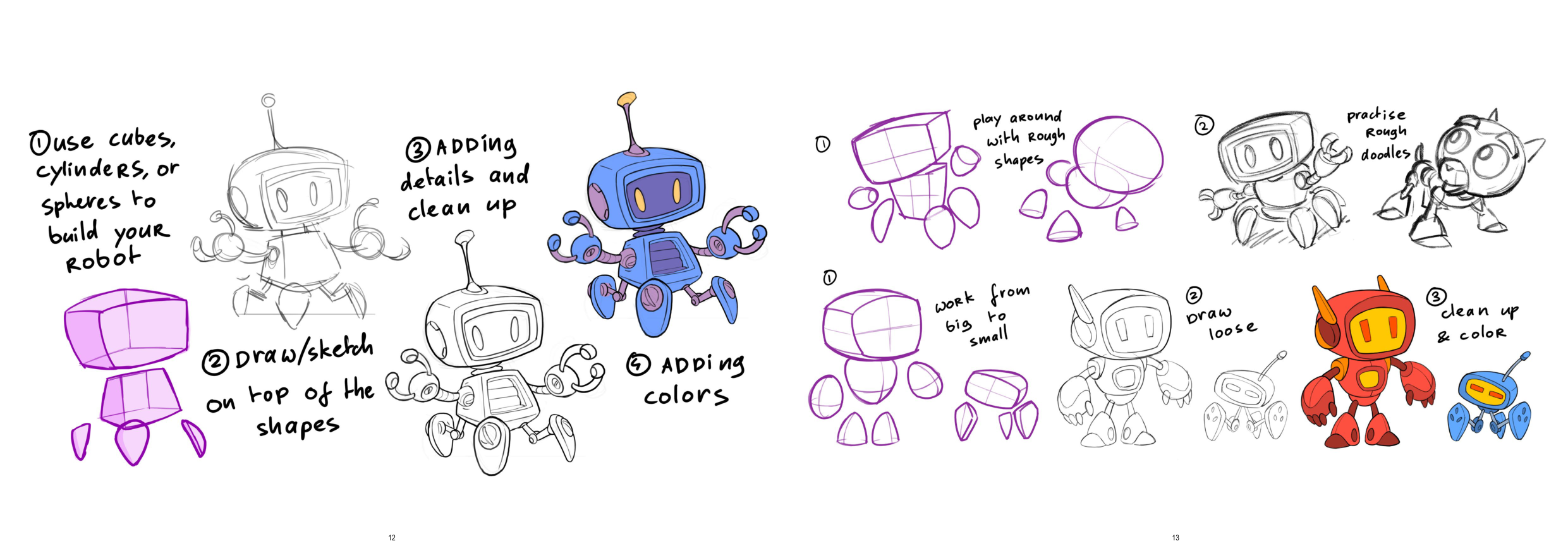 图片[7]-T1187-机器人绘画教程 | How to Draw Robots-爱画画的卷心菜