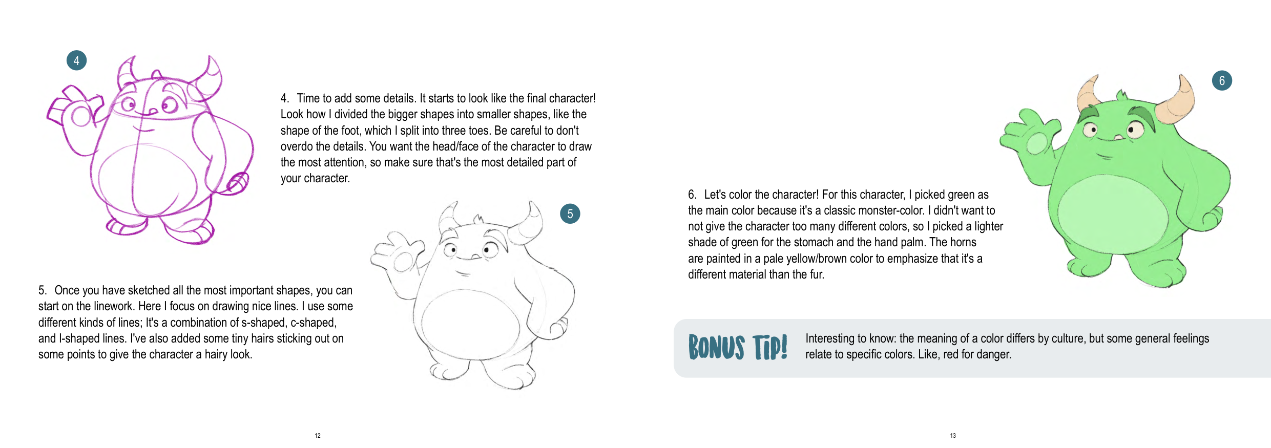 图片[7]-T1269-米奇·李乌绘制怪物教程 | How to draw monster by Mitch Leeuwe-爱画画的卷心菜