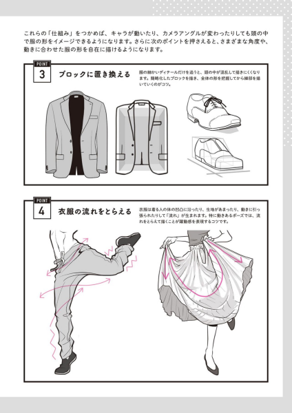 图片[7]-T1057-如何绘制衣服 动作与褶皱详解 衣服绘画图鉴 从服装结构到不同角度的绘制方法 | How to Draw Clothes 動きとシワがよくわかる 衣服の描き方図鑑 服の仕組みから角度別の描き方まで-爱画画的卷心菜
