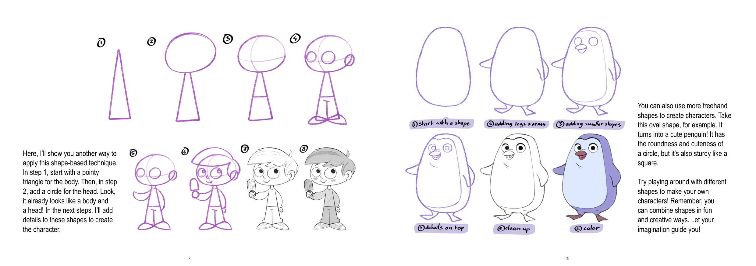 图片[8]-T1189-儿童角色绘画教程 | How to Draw Character for Kids-爱画画的卷心菜