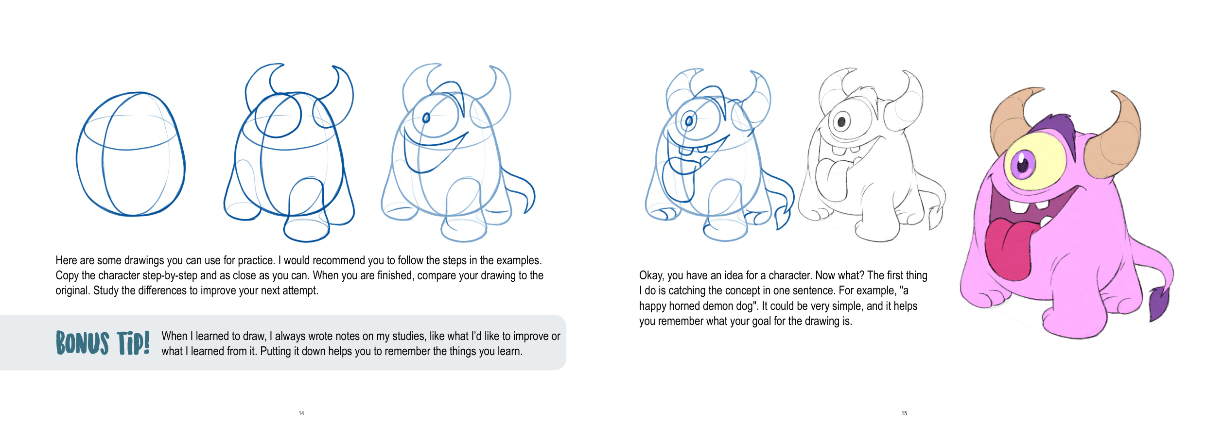图片[8]-T1269-米奇·李乌绘制怪物教程 | How to draw monster by Mitch Leeuwe-爱画画的卷心菜