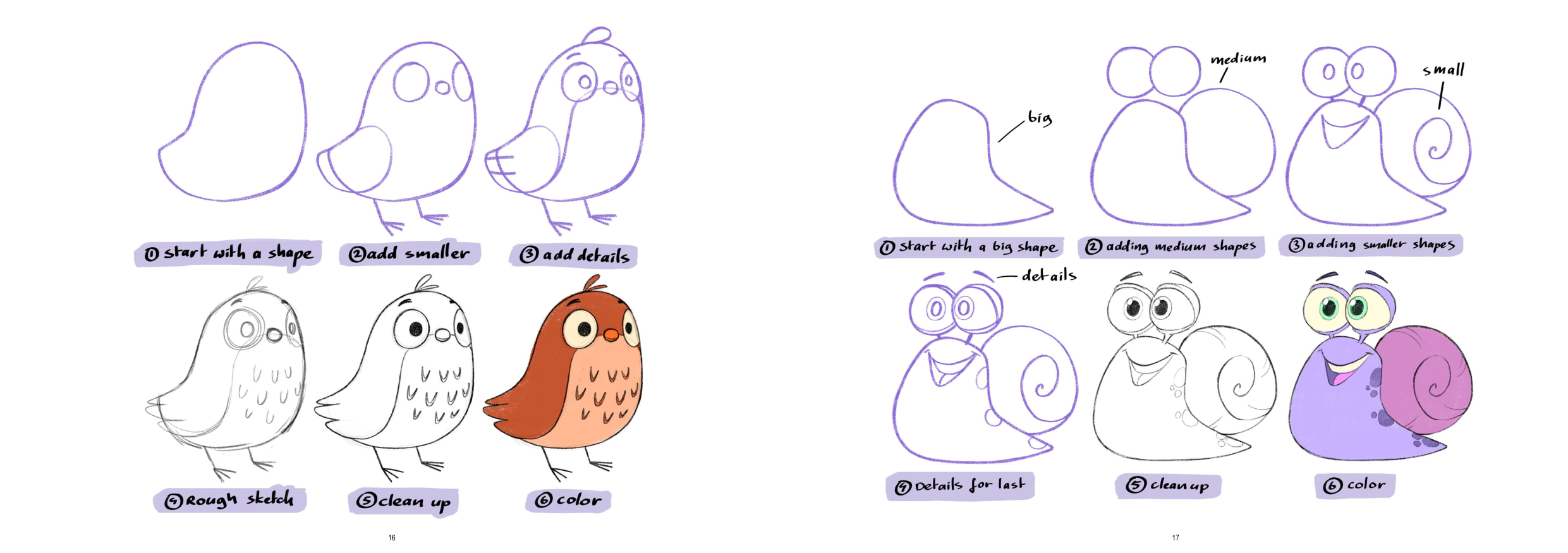 图片[9]-T1189-儿童角色绘画教程 | How to Draw Character for Kids-爱画画的卷心菜