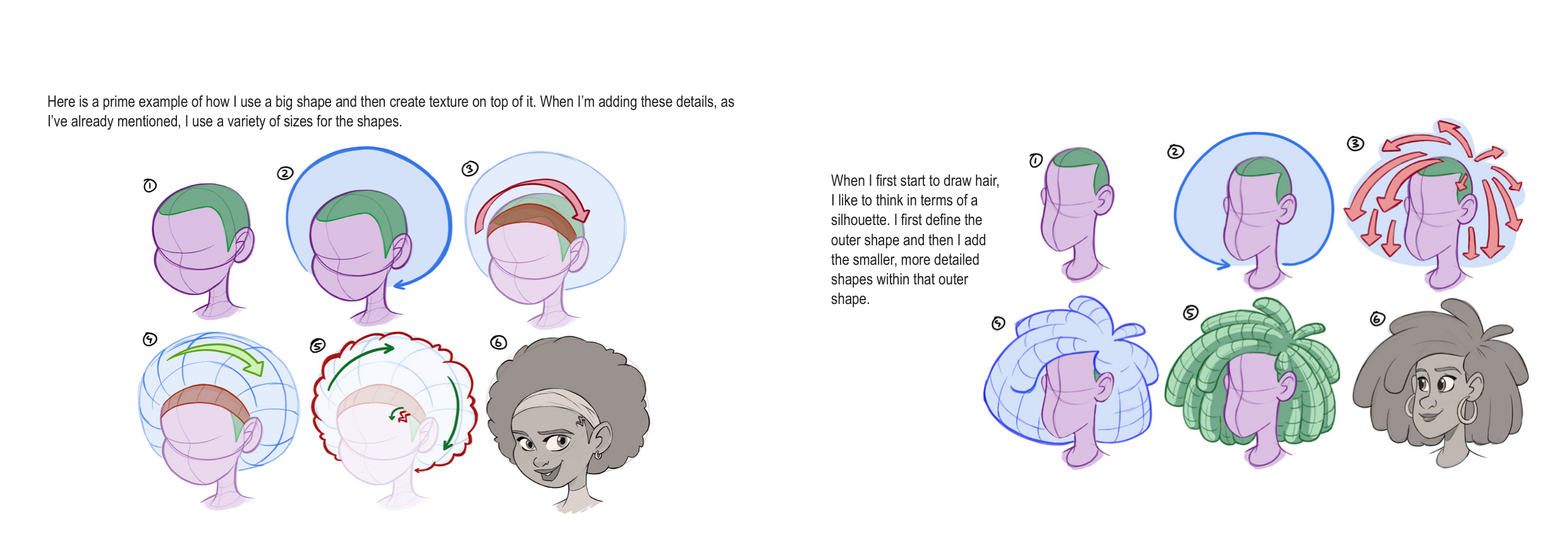 图片[9]-T1329-头发绘制教程 | How to Draw Hair-爱画画的卷心菜