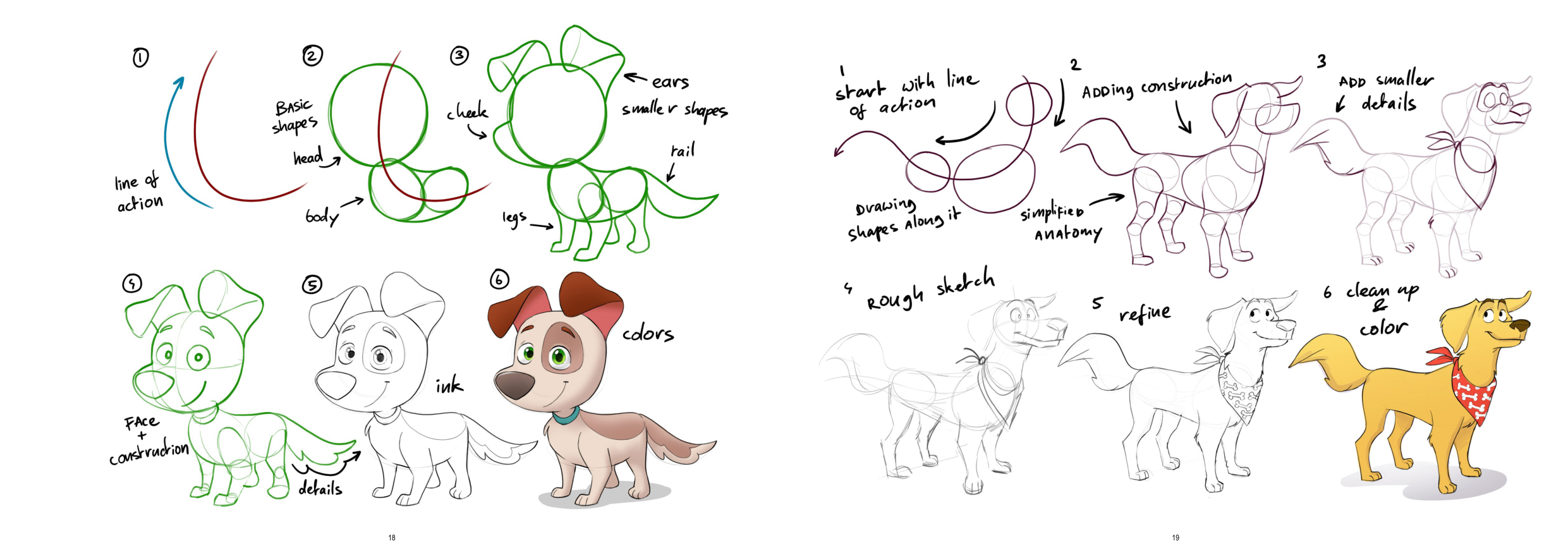 图片[10]-T1158-如何画狗 | How to Draw Dogs-爱画画的卷心菜