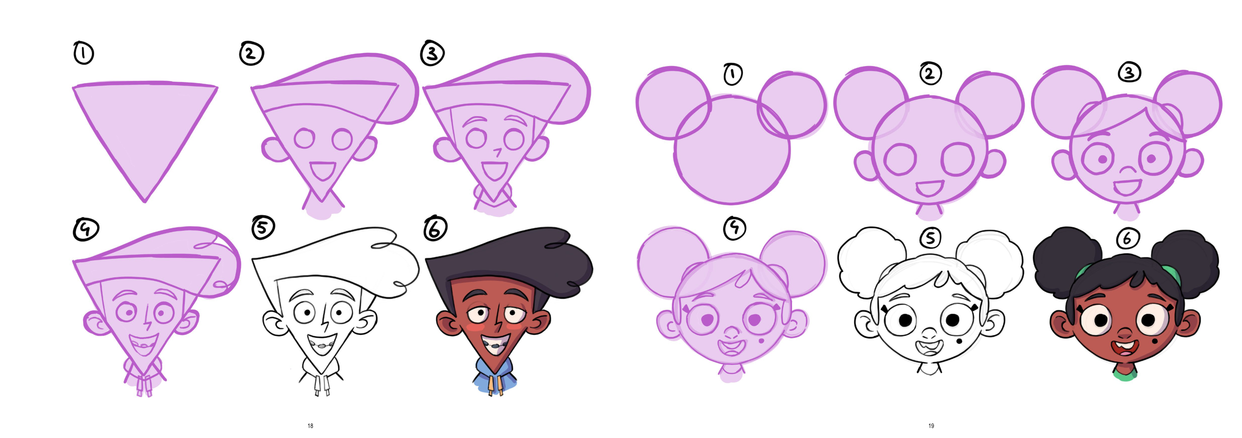 图片[10]-T1312-儿童绘画教程 | How to Draw Kids-爱画画的卷心菜