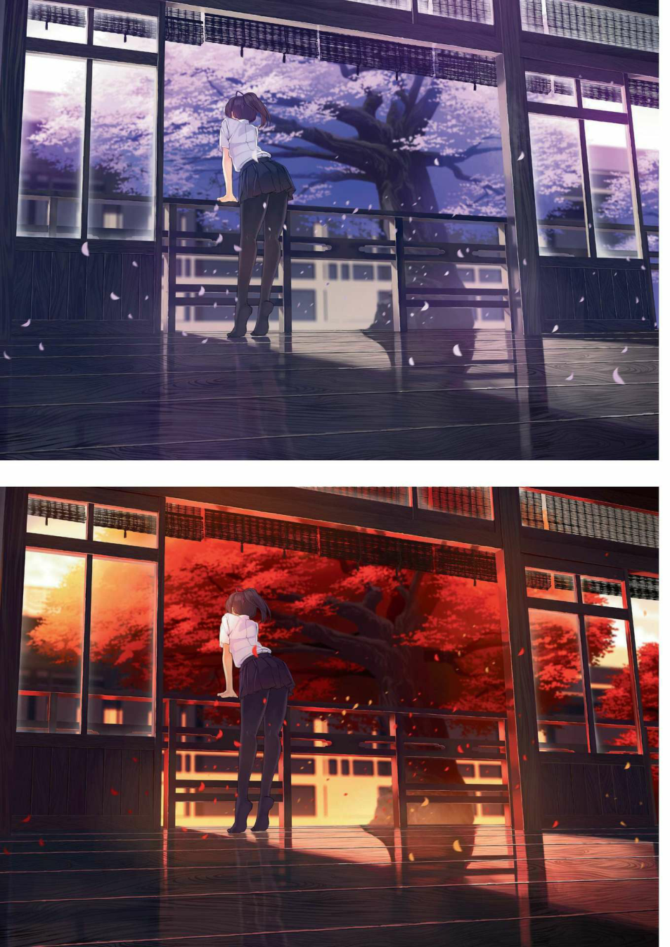 图片[10]-T105-循序渐进的SAI×Photoshop背景绘制课程 自如表现季节与时间流逝 by garnet z li | ステップアップ式 SAI×Photoshopで描く 背景レッスン 季節や時の流れを自在に表現する by garnet z li-爱画画的卷心菜
