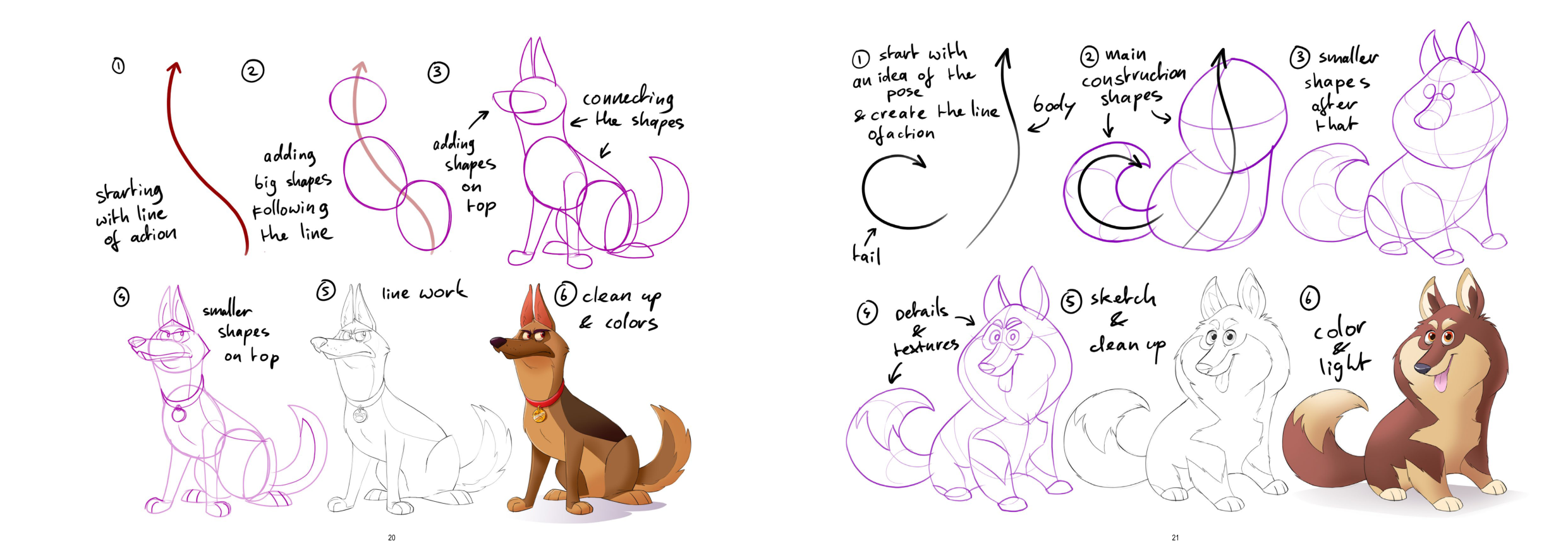 图片[11]-T1158-如何画狗 | How to Draw Dogs-爱画画的卷心菜