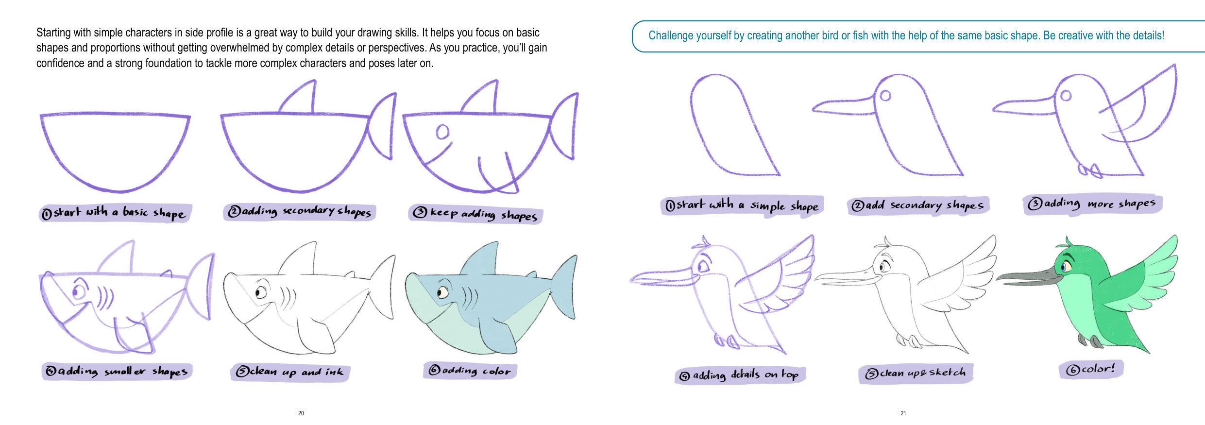 图片[11]-T1189-儿童角色绘画教程 | How to Draw Character for Kids-爱画画的卷心菜