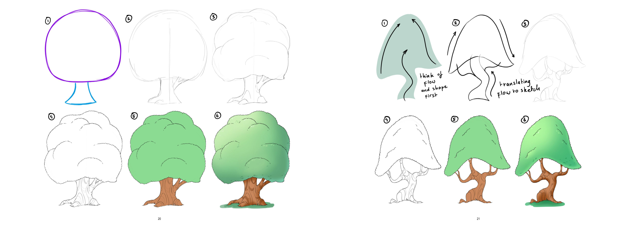 图片[11]-T1334-如何画树 | How to Draw Trees-爱画画的卷心菜