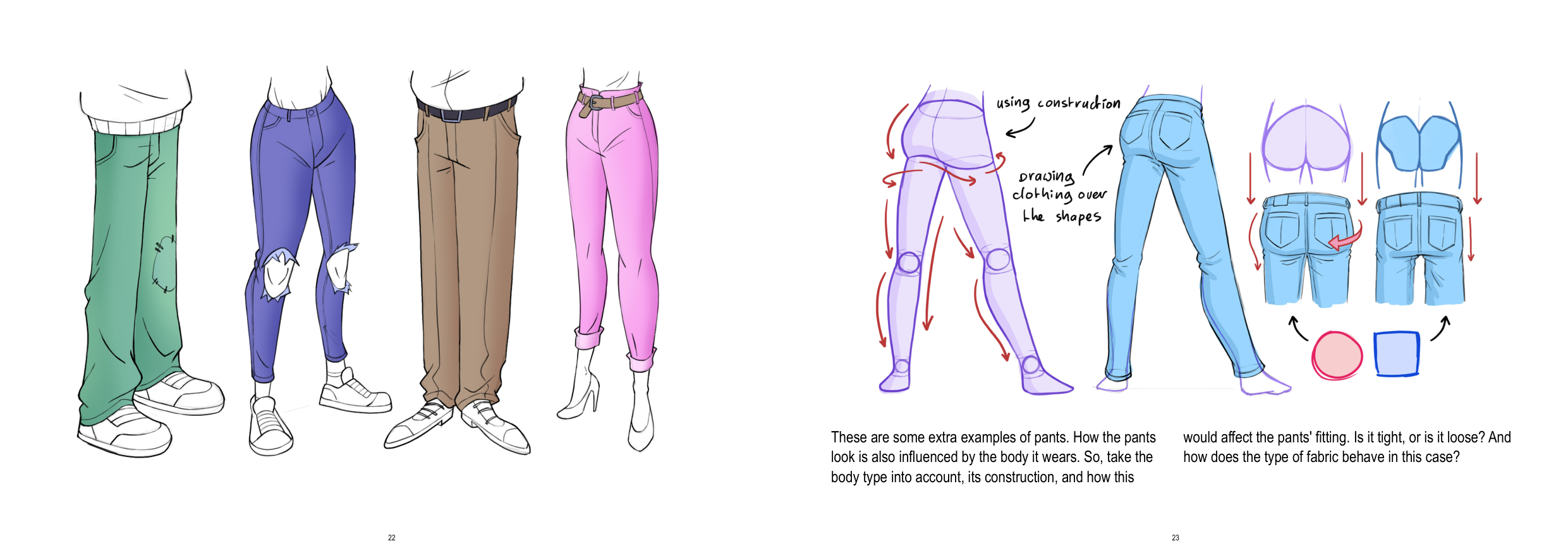 图片[12]-T1217-如何绘制服装 | How to Draw Clothing-爱画画的卷心菜