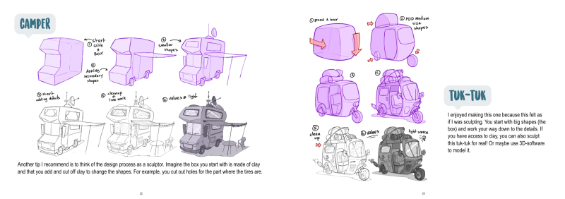 图片[12]-T1287-如何绘制载具 | How to Draw Vehicles-爱画画的卷心菜