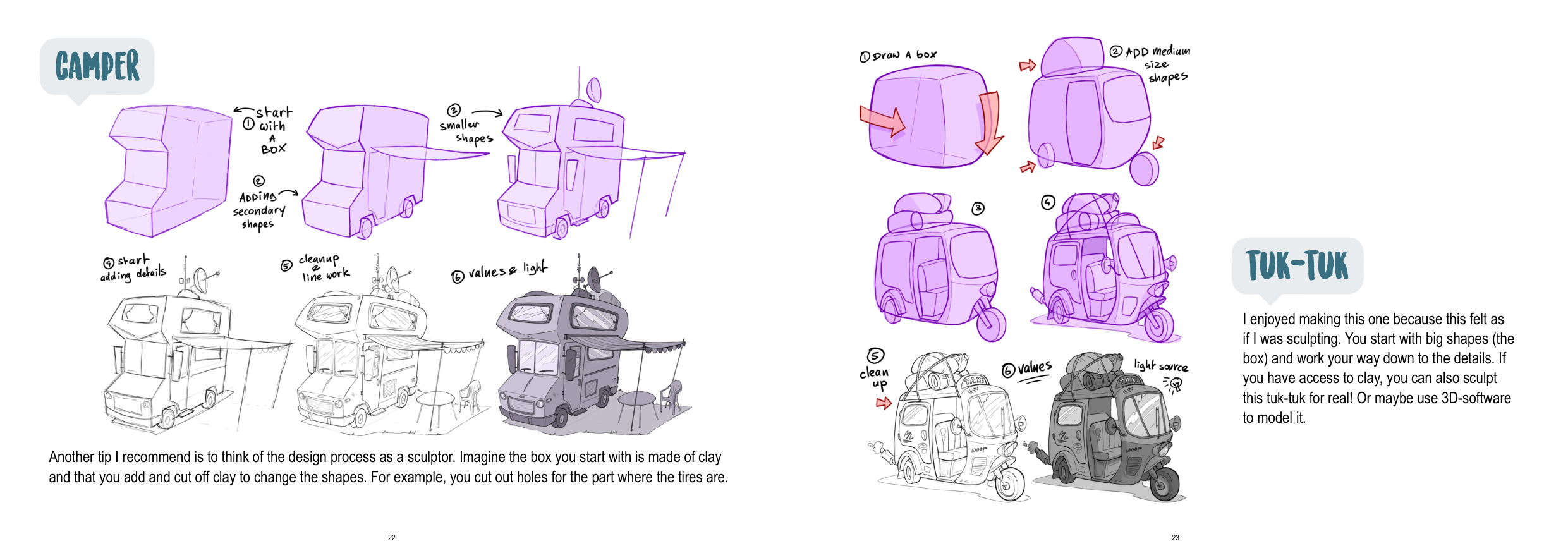 图片[12]-T1287-如何绘制载具 | How to Draw Vehicles-爱画画的卷心菜