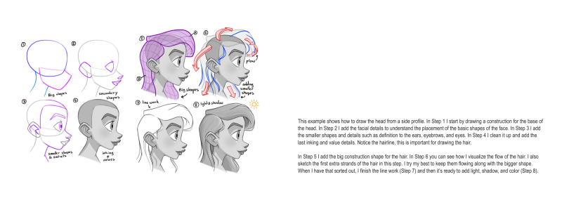 图片[12]-T1329-头发绘制教程 | How to Draw Hair-爱画画的卷心菜