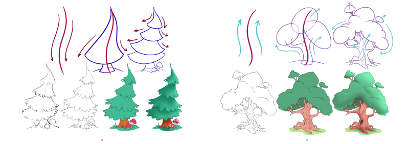 图片[12]-T1334-如何画树 | How to Draw Trees-爱画画的卷心菜