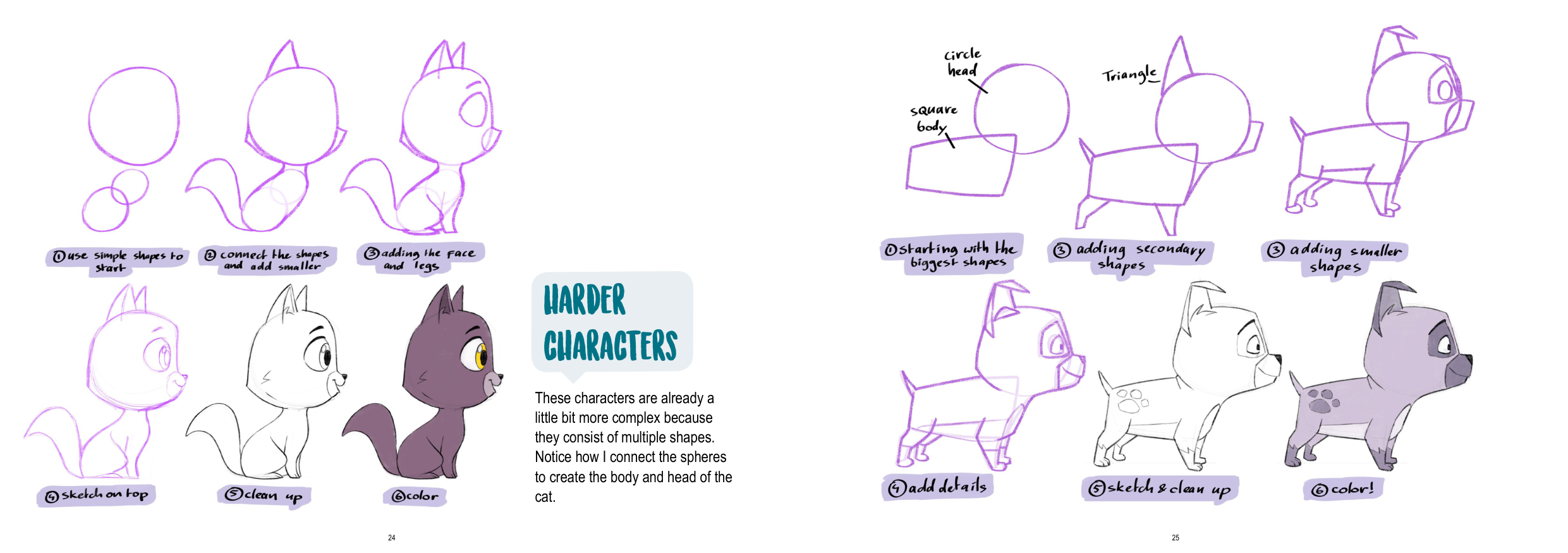 图片[13]-T1189-儿童角色绘画教程 | How to Draw Character for Kids-爱画画的卷心菜