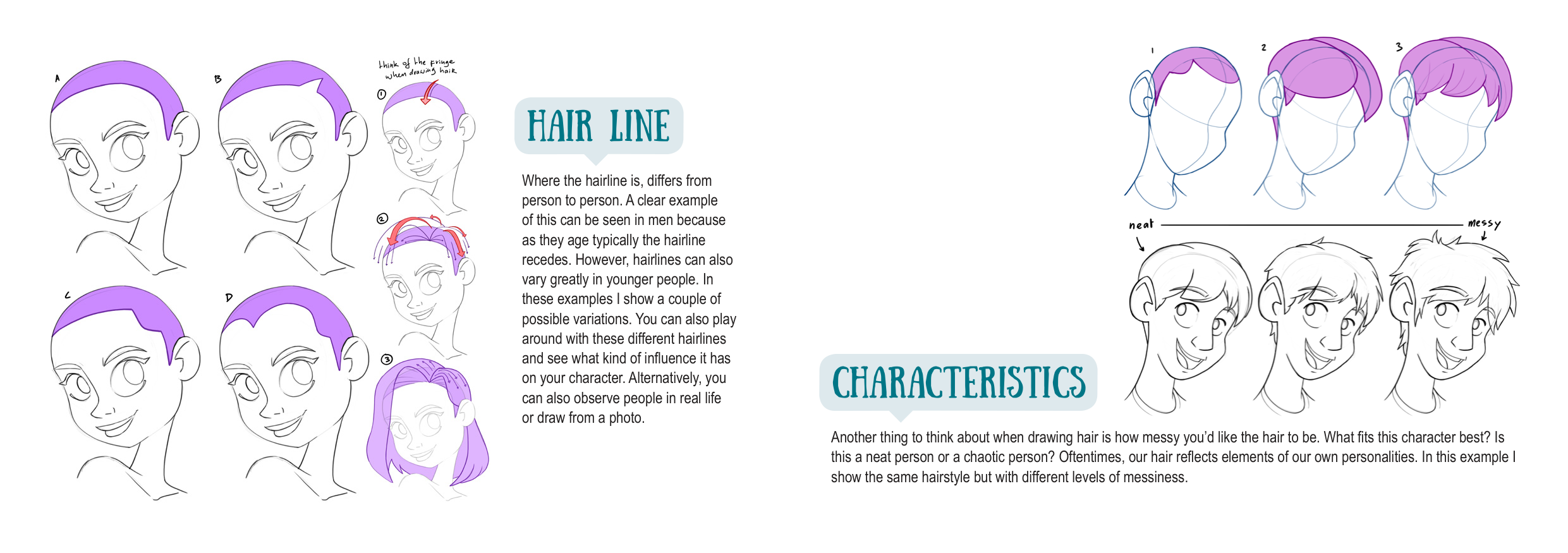 图片[13]-T1329-头发绘制教程 | How to Draw Hair-爱画画的卷心菜