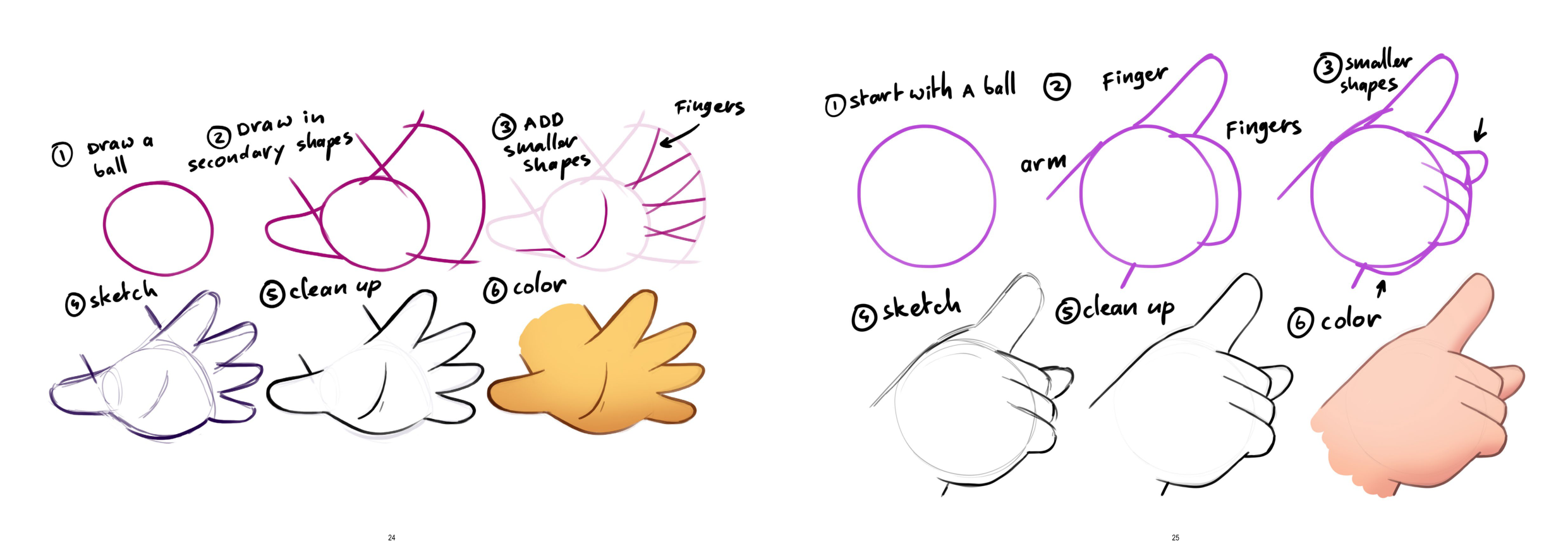 图片[13]-T1364-如何画手 | How to Draw Hands-爱画画的卷心菜