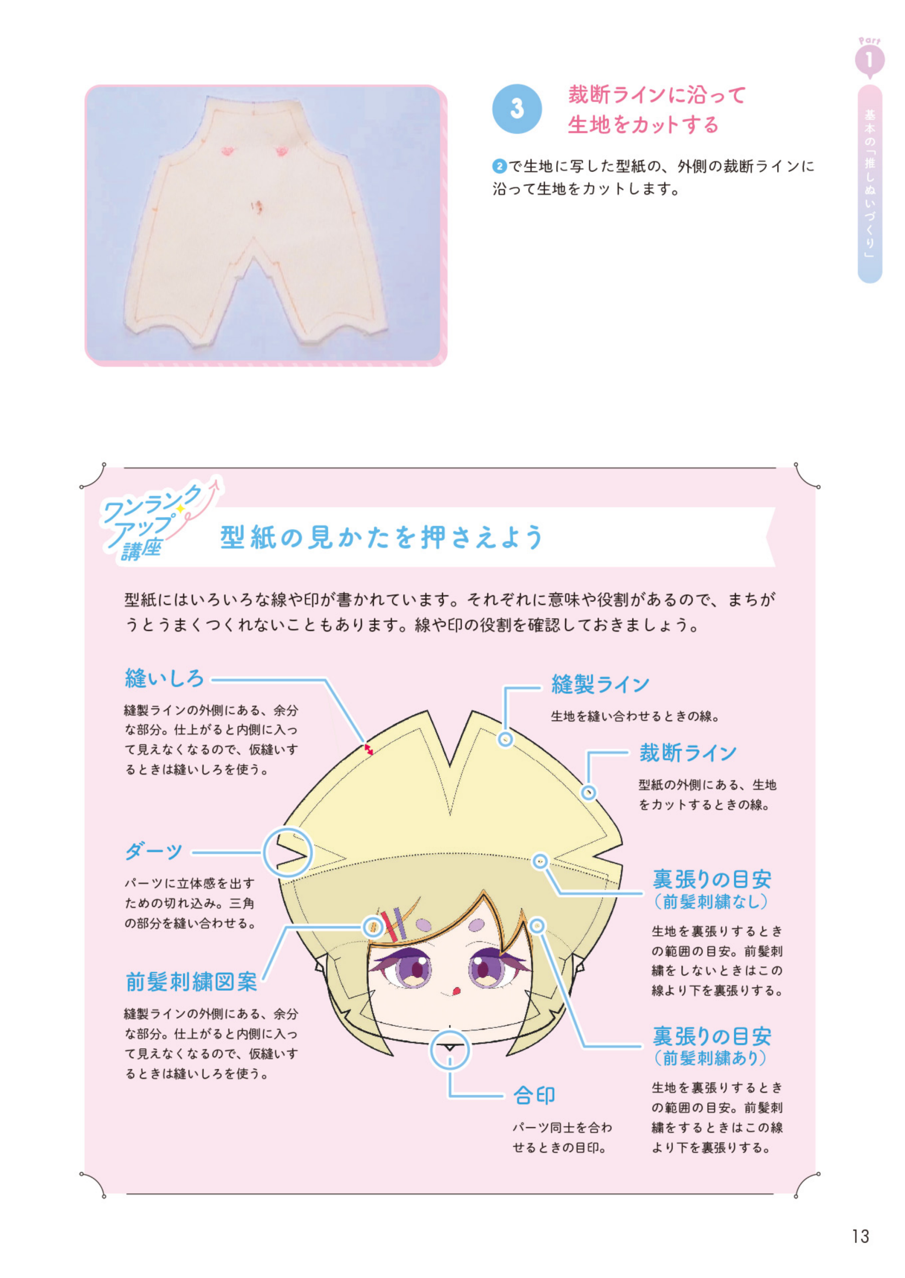 图片[13]-T1368-【电子版限定附纸样】打造更可爱！推し娃 理想的“脸型”“发型”制作指南 | 【電子版限定型紙付】もっとかわいくできる！ 推しぬい 理想の「お顔」「髪型」つくりかたBOOK-爱画画的卷心菜