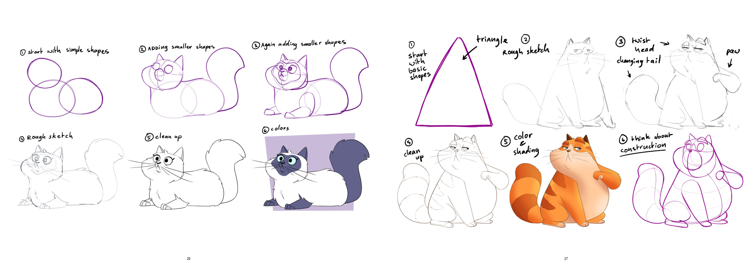图片[14]-T1277-如何画猫 | How to Draw Cats-爱画画的卷心菜