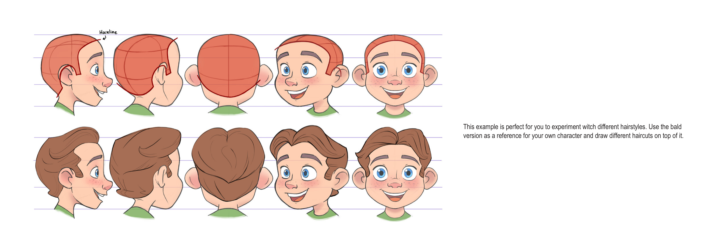图片[14]-T1329-头发绘制教程 | How to Draw Hair-爱画画的卷心菜